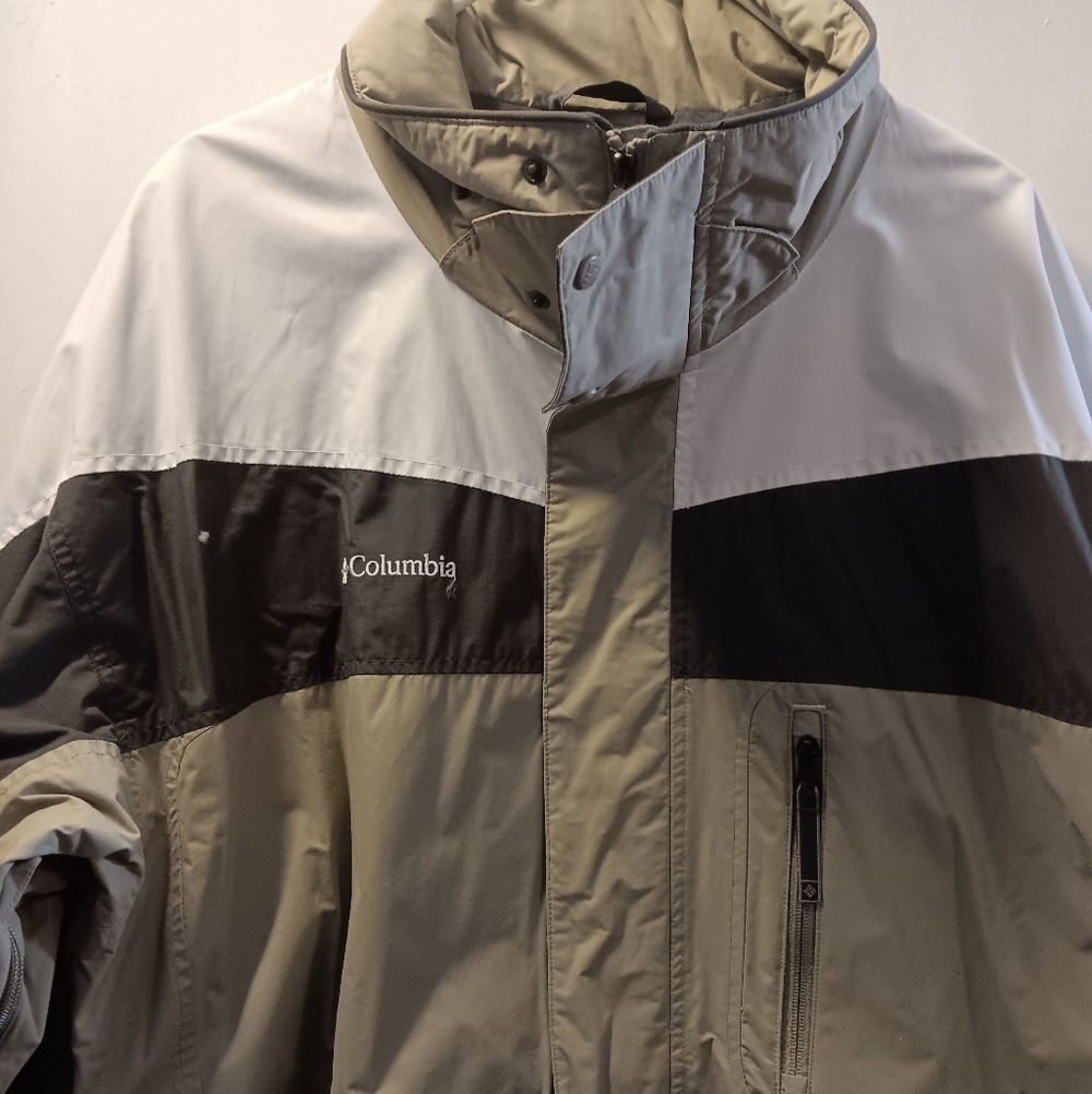 Columbia Men's Performance Jacket - Brown, Gray, and Tan Xl